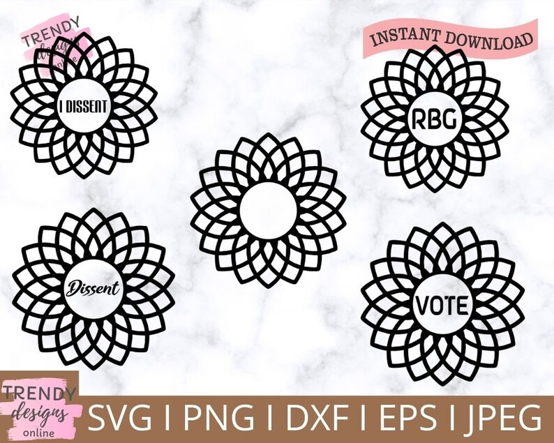 Download RBG Collar svg BUNDLE Ruth Bader Ginsburg I dissent Vote ...