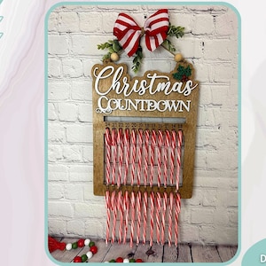 Candy Cane Christmas Countdown advent Calender Laser cut svg, Glowforge svg, Digital Download, Commercial Use