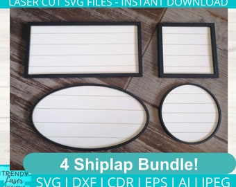 Shiplap Bundle svg, Faux Shiplap svg, Glowforge svg, Laser cut files SVG DXF,  Digital Download, Commercial Use