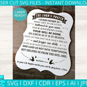 Herren Gebet Svg, religiöse Svg, Glowforge Svg, Laser Cutter Dxf geschnitten Datei, digitaler Download, kommerzielle Nutzung