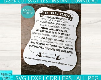 Lords Prayer svg, Religious svg, Glowforge Svg, Laser Cutter dxf Cut file, Digital Download, Commercial Use