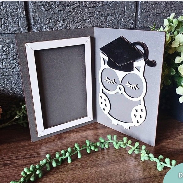 Graduation Photo frame svg, Owl with Graduation Hat svg, School Photo svg, Digital Download, Glowforge Ready Laser Cut file, Commercial Use