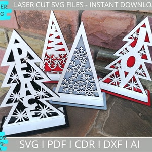 El árbol de Navidad se encuentra svg, Peace Joy Stands svg, Glowforge svg, Digital Download, Uso comercial