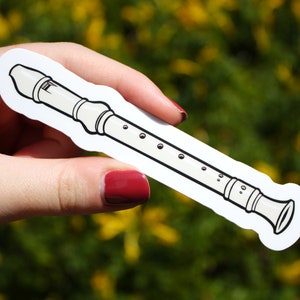 Recorder Instrument Vinyl Sticker | Waterproof, Weatherproof | Nostalgia