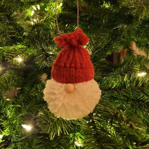Gnome Christmas Ornament, Handmade Santa Ornament, Christmas Decor, Gnome Beard, Holiday Decor, Holiday Gift, Gift for Her, Gift for Kids