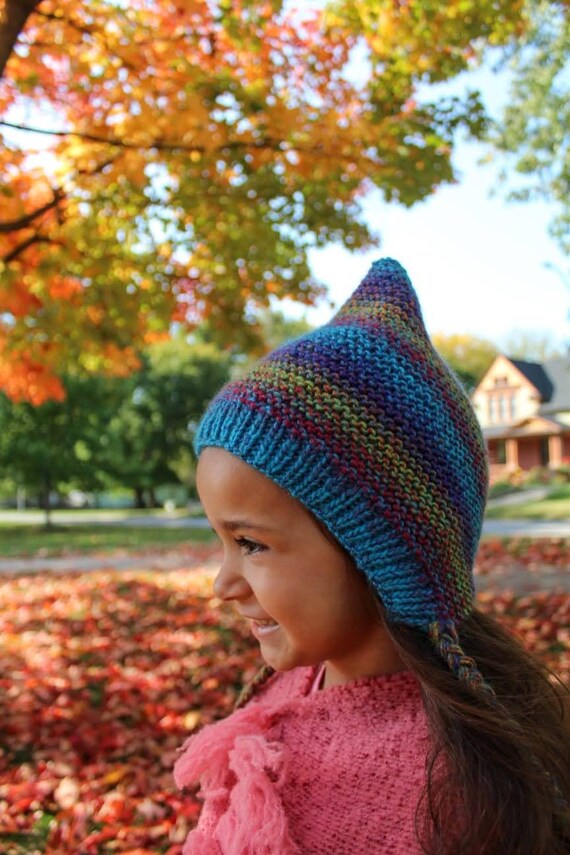 Hand Knit Pixie Bonnet Whimsical Fairy 
