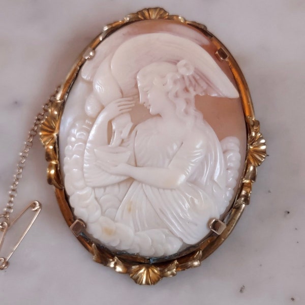 Antique Victorian Large Cameo of the Goddess Hebe