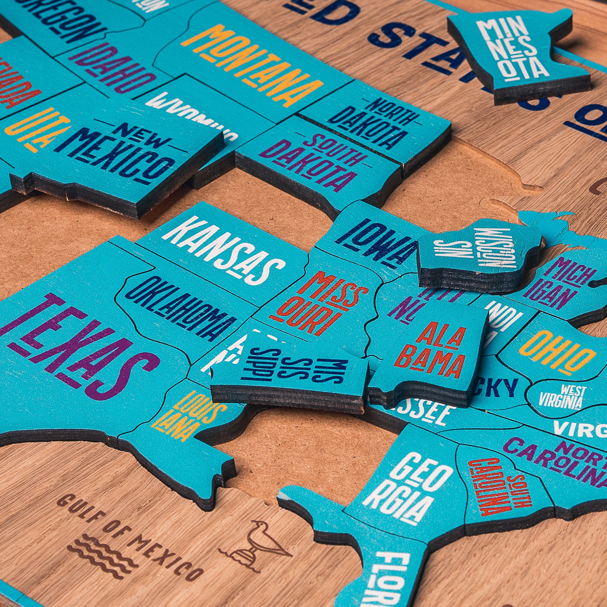 USA Wooden Puzzle USA Map USA Jigsaw Puzzle United States Etsy