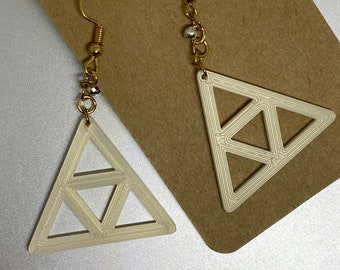 Zelda Triforce Earrings White