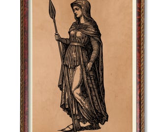 Freyja Norse Goddess Print – Freya Pagan Norse Mythology Art – Viking Occult Wall Decor – Norse Pagan Print – Scandinavian Witch Poster
