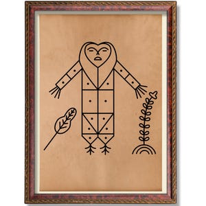 Gran Bwa Veve Print – Voodoo Lwa Symbol Wall Art, Haitian Vodou Spirit Poster, Occult Pagan Decor, Mystical Spiritual Gift
