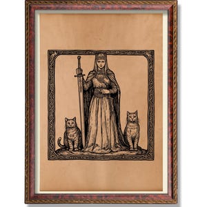Freya Norse Goddess Art Print – Viking Pagan Wall Decor – Norse Mythology Poster – Freyja Scandinavian Illustration