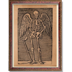 Memento Mori Print – Vintage Totenkopf & Sanduhr Wandkunst – Dark Academia Poster – Gothic Anatomy Decor – Vanitas Symbol