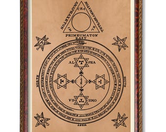 ソロモン王の魔法陣プリント：ゴエティア・グリモア・オカルトアート
