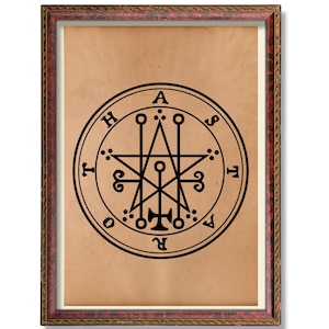 Astaroth Demon Seal Print – Occult Goetia Sigil Wall Art, Vintage Grimoire Poster, Antique Esoteric Demonology Decor