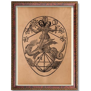 Prima Materia Print – Sacred Marriage Alchemical Art | Vintage Occult Poster | Hermetic Symbolism | Esoteric Wall Decor
