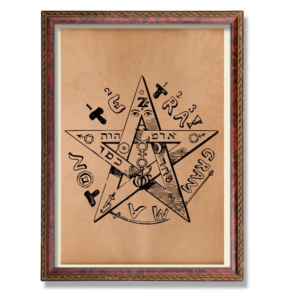 Tetragrammaton Occult Print – Eliphas Levi Esoteric Art, Alchemical Symbol Poster, Hermetic Mystical Decor, Vintage Occult Wall Art