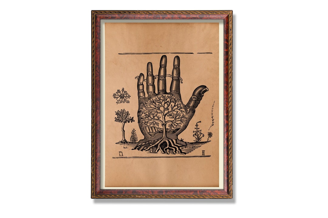Hand of Wisdom Alchemy Poster Ancient Art Print Esoteric Decor Occult ...