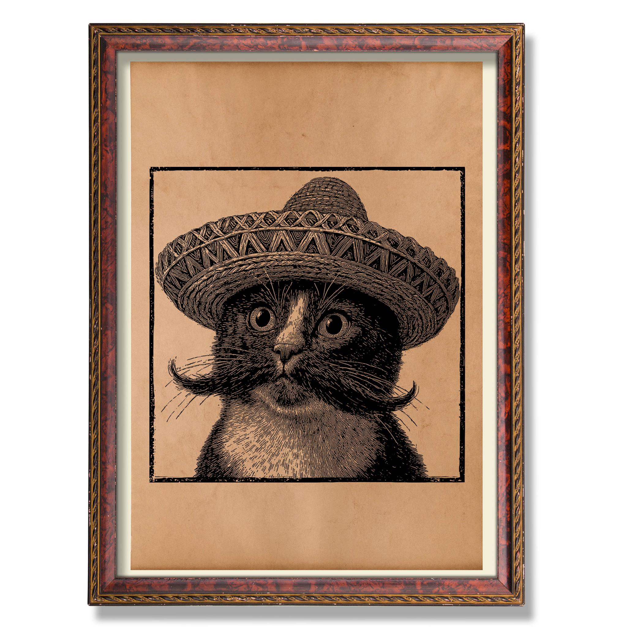 ネコ メキシコ 置物 Mexican cat - 日本