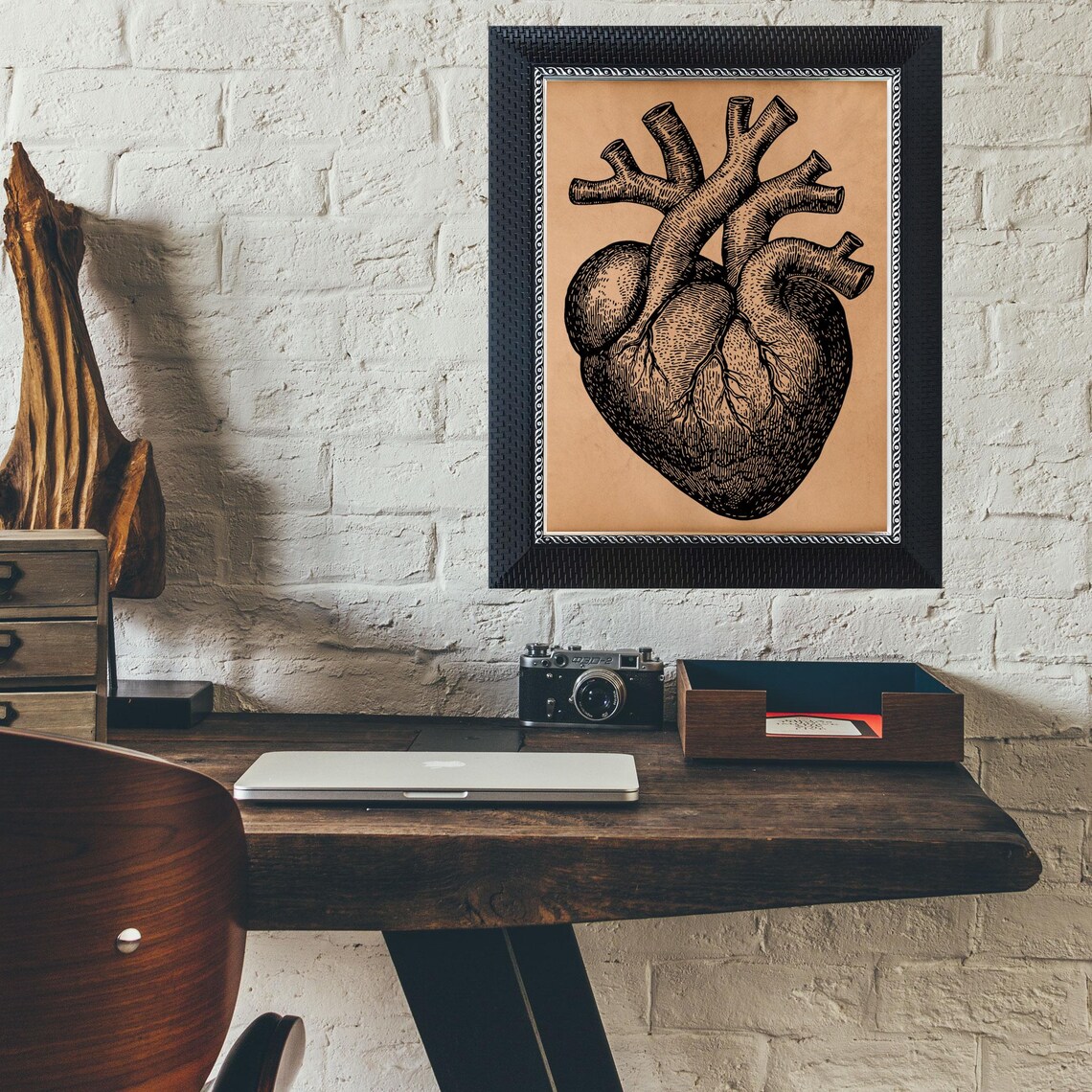 Human Heart Anatomy Art – Vintage Medical Illustration – Antique ...