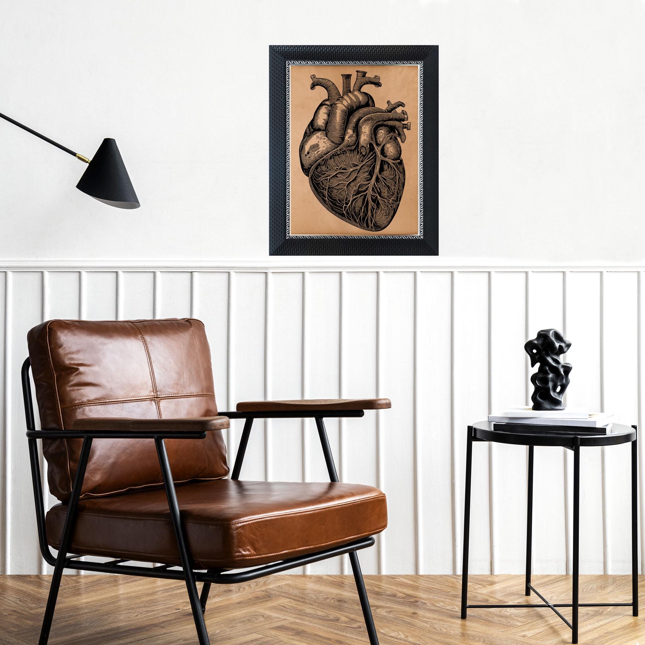 Vintage Human Heart Anatomy Poster – Antique Medical Wall Art ...