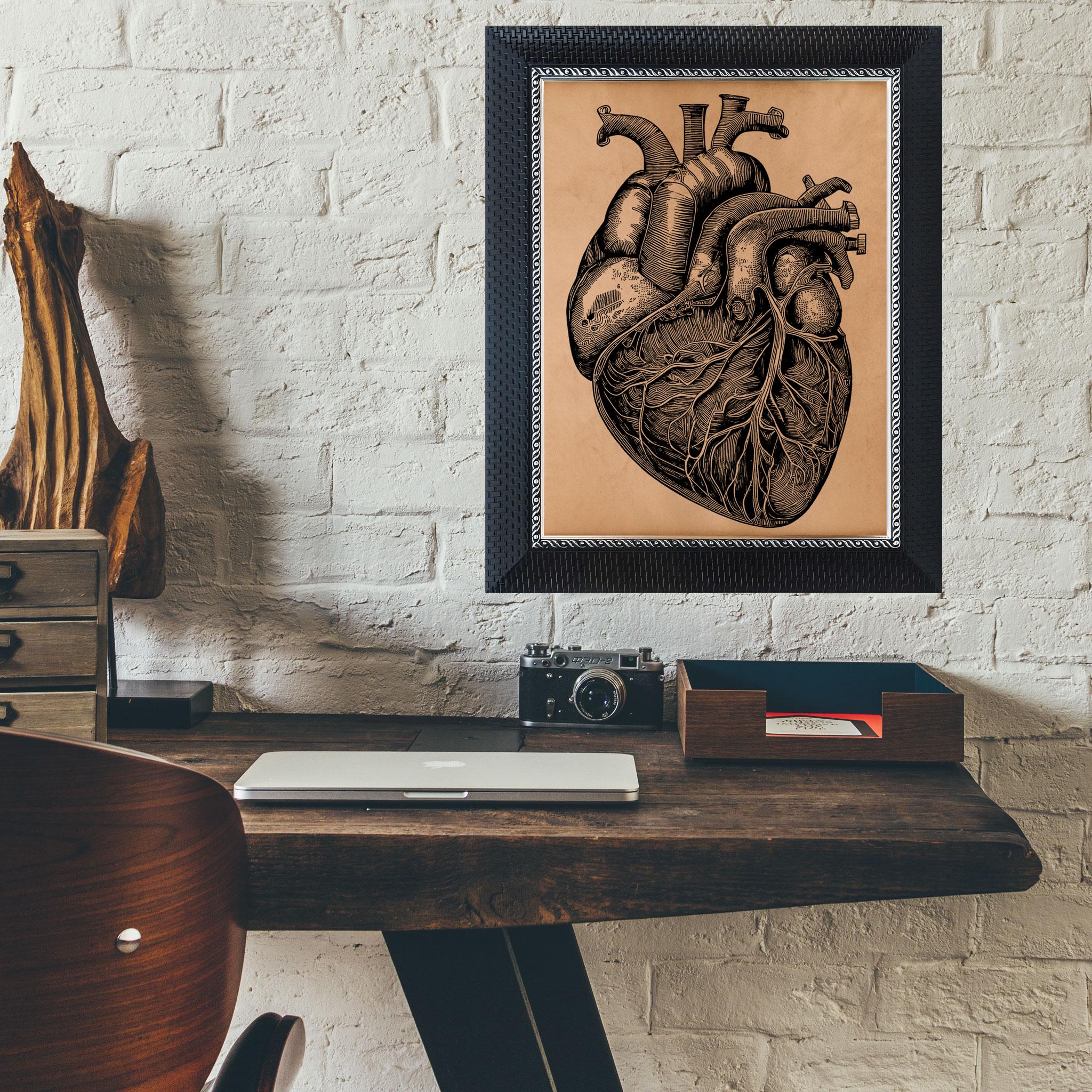 Vintage Human Heart Anatomy Poster – Antique Medical Wall Art ...