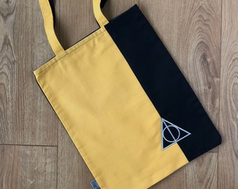 Hufflepuff Upcycled Tote Bag – Harry Potter Gift