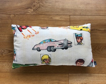 Upcycled Thunderbirds Cushion Cover: 1960s Vintage Fabric