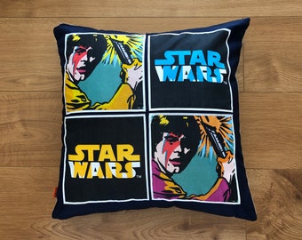 Upcycled Bowie Vs Star Wars Cushion Cover: Pop Art Pillow
