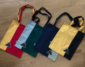 Upcycled Harry Potter Tote Bag – Hogwarts House Gift
