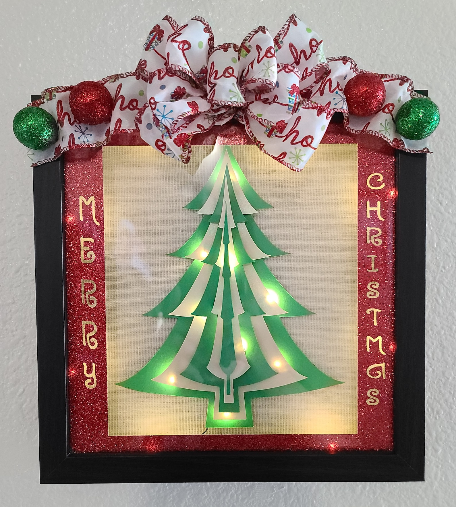 Lighted Christmas Tree Shadow Box Etsy