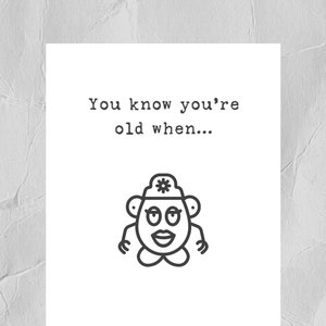 Cabeza de patata/ ¡Tarjeta de cumpleaños divertida para personas mayores!, Digital/Descargable/Imprimible