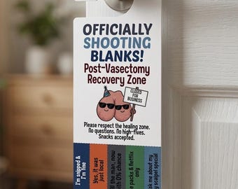 Colgante para puerta de recuperación post-vasectomía / Regalo divertido para marido (Descarga digital)