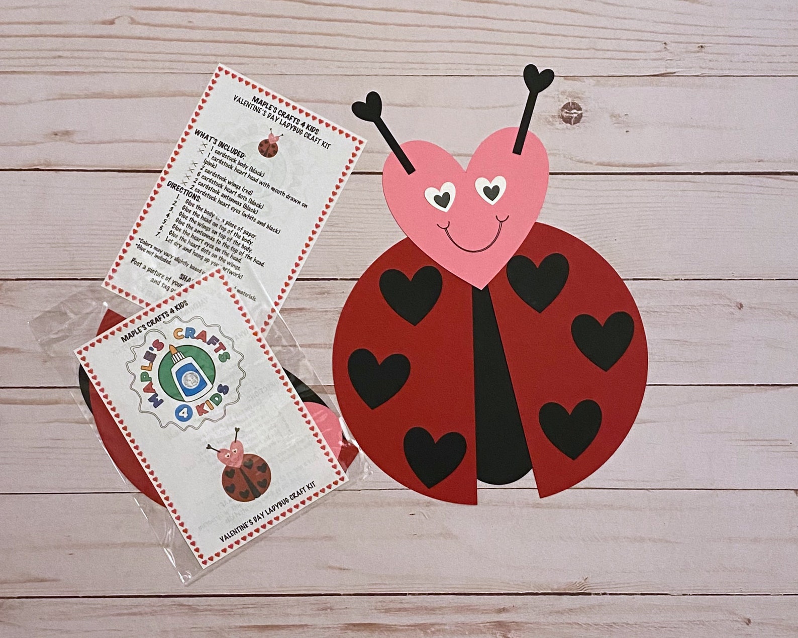 Valentine's Day Ladybug Craft Kit for Kids Paper Craft - Etsy
