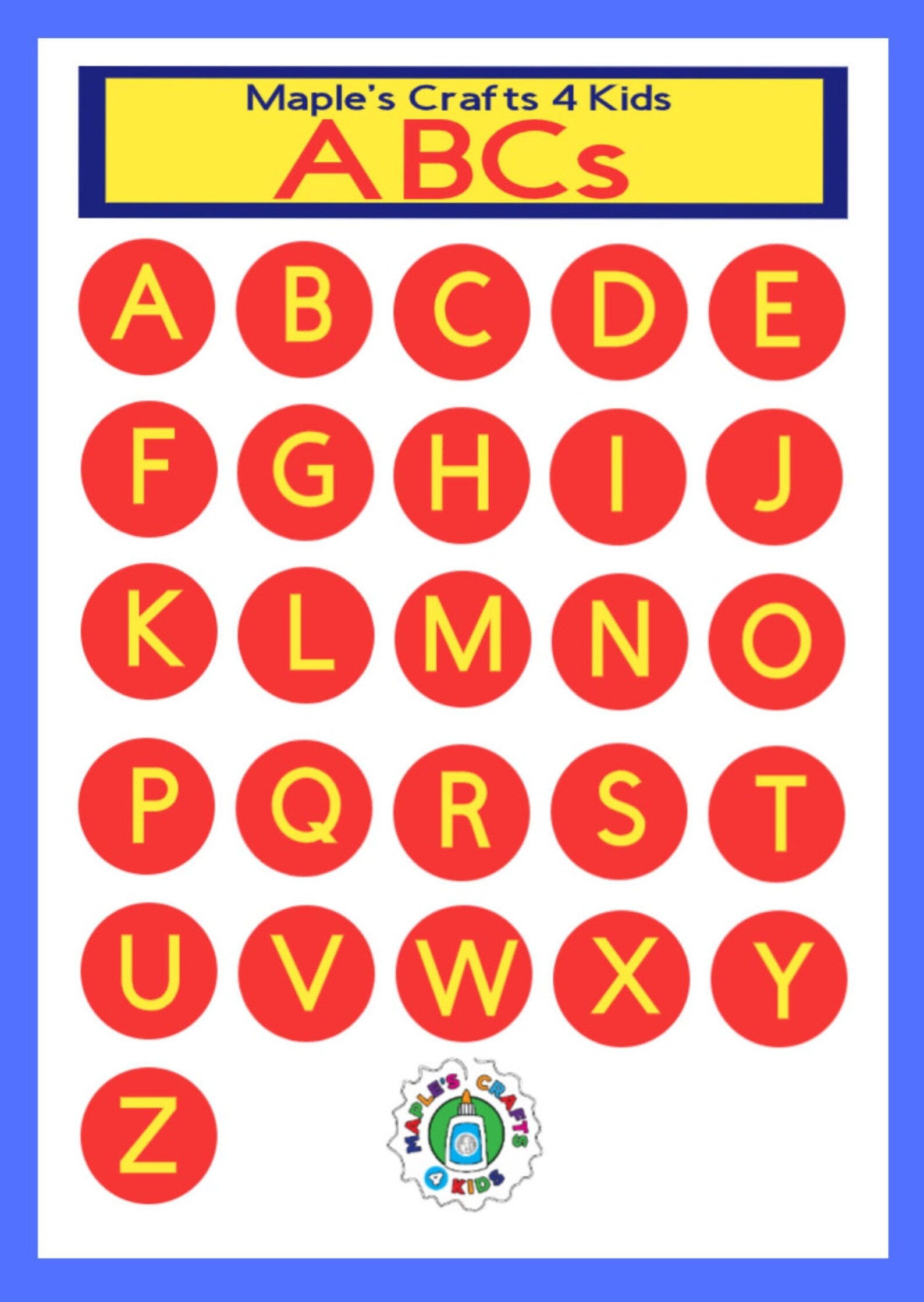 ABC Educational Sticker Sheet for Kids ABC stickers Toddler Etsy