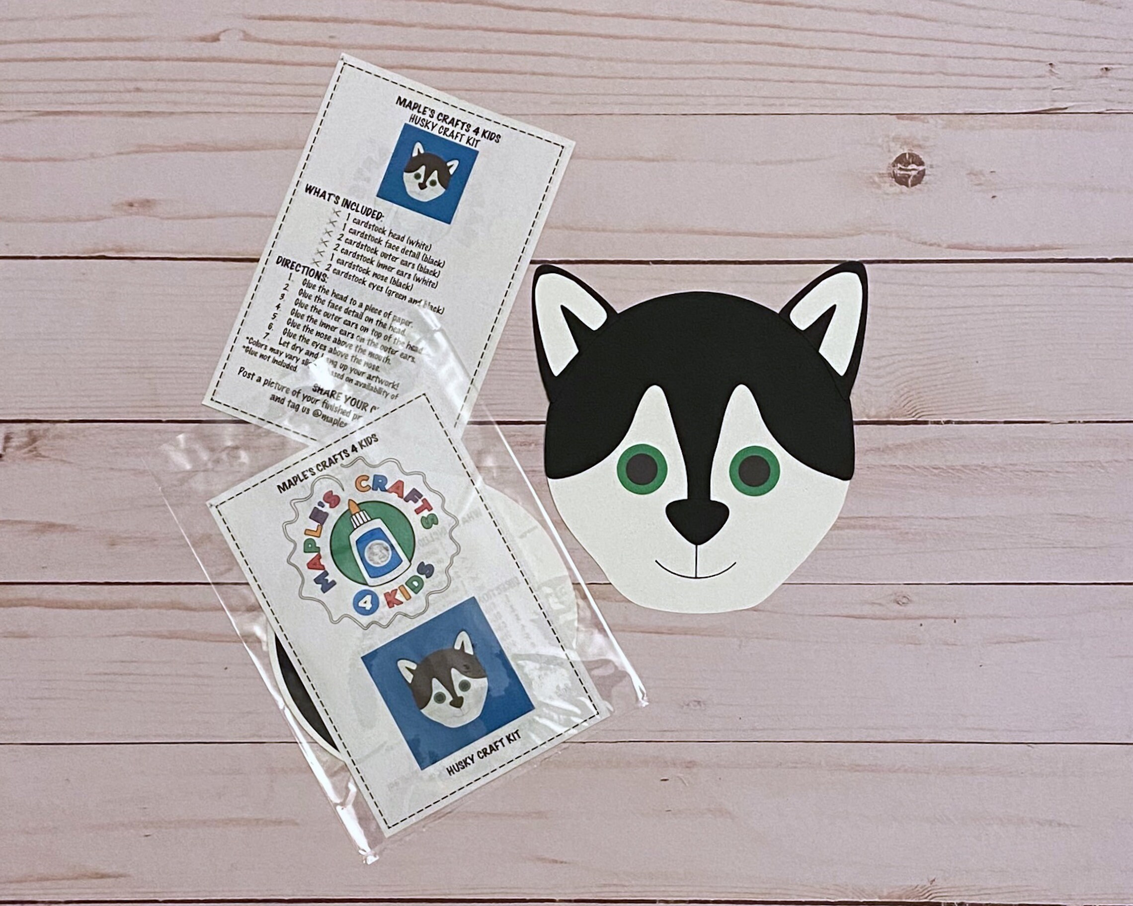 Husky Winter Craft Kit for Kids Paper craft Winter craft | Etsy