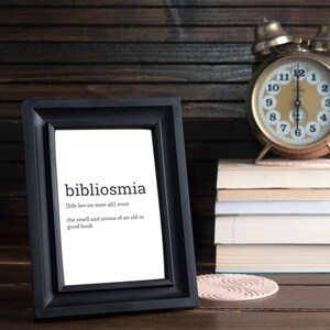 Bibliosmia • Dictionary Definition • Digital Download, Book Lovers, Literary Art, Minimalistic Poster, Word Meaning