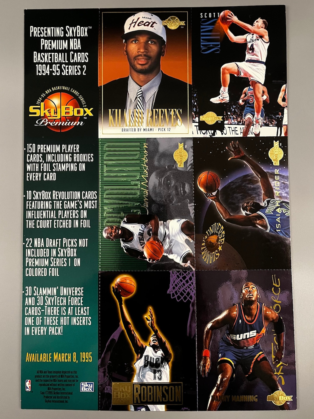 1994-95 Skybox Premium NBA Basketball Series 2 Uncut Perforated