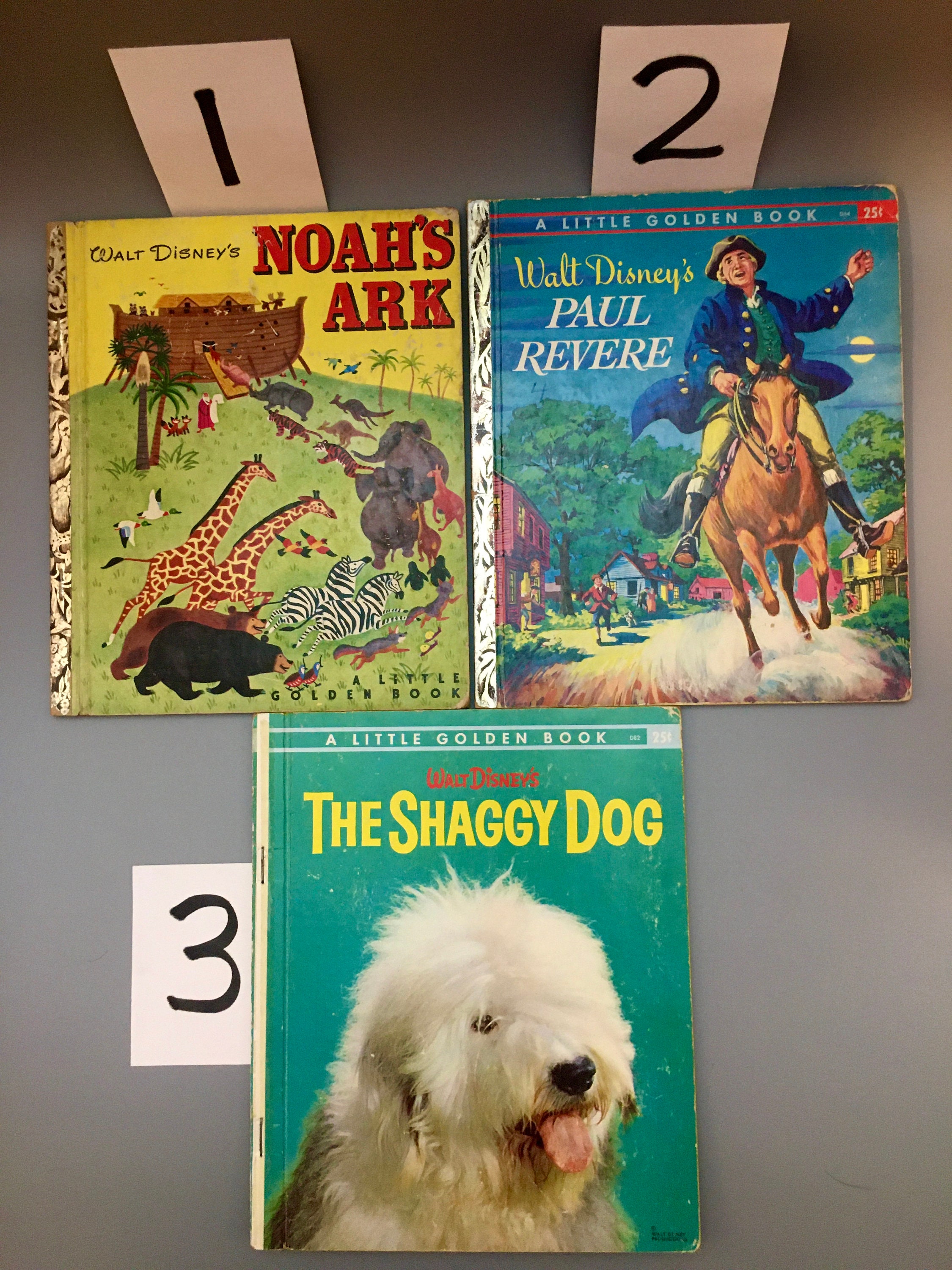 Three Walt Disney's Little Golden Books Circa 1950's - Noah's Ark