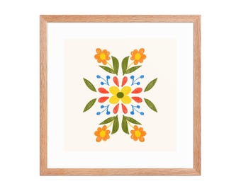 Bloemen gekleurde potloodschetskunst