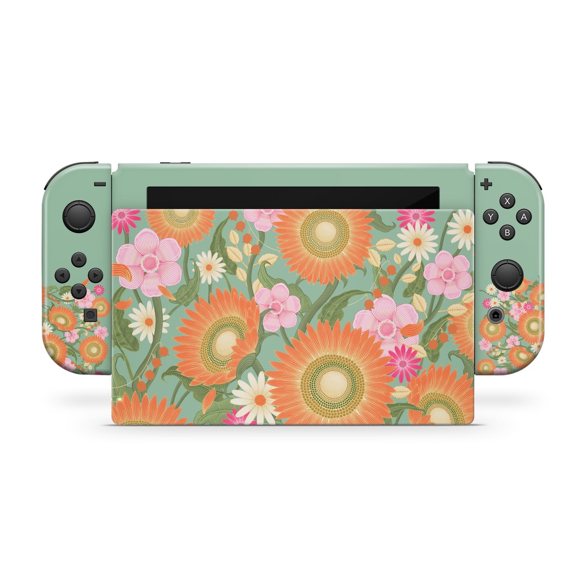 Full Set the Nintendo Switch Vinyl Skin Cute Flowers switch Etsy