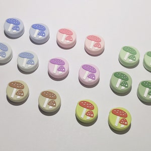 Thumb Grip Caps Mushroom | Switch NS | Switch OLED | Switch Lite | Joy-Con Stick Caps | Joystick Cap | Joycon Silicone Cover Brown Green