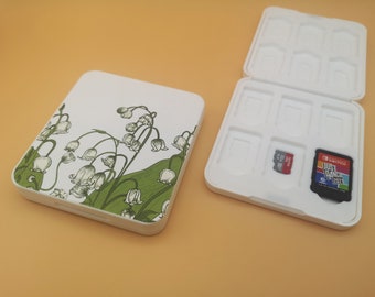 Switch Game Cards Case (Passend für 12 Spielkarten) | Switch Game Case Einsatz Maiglöckchen | Spielkarten Aufbewahrung | Süße Blumen