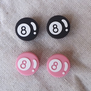 Thumb Grip Caps Lucky 8 Ball  | Switch NS | Switch OLED | Switch Lite | Joy-Con Stick Caps | Joystick Cap | Joycon Silicone Cover Pink Black
