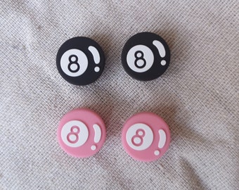 Thumb Grip Caps Lucky 8 Ball  | Switch NS | Switch OLED | Switch Lite | Joy-Con Stick Caps | Joystick Cap | Joycon Silicone Cover Pink Black