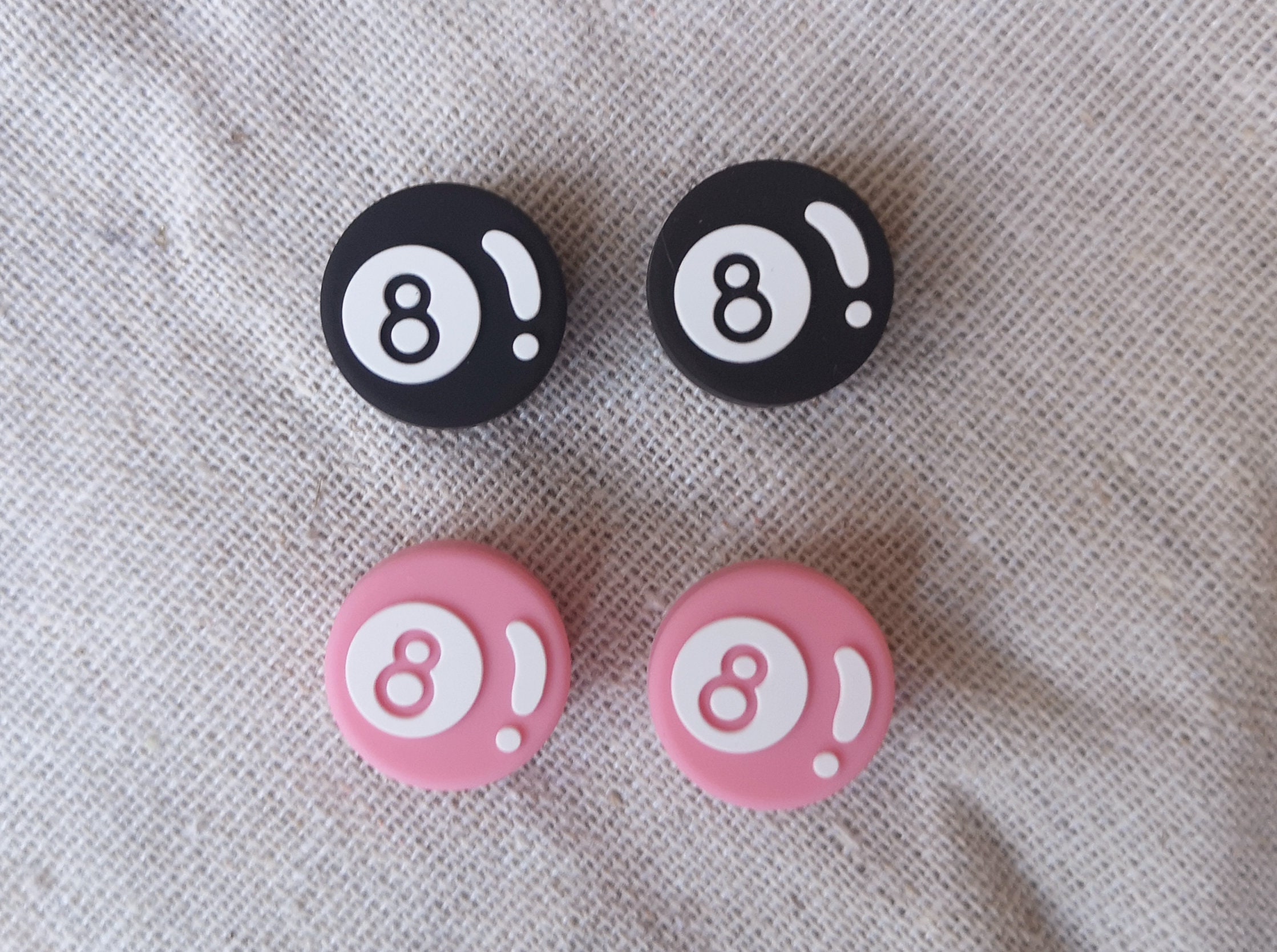 Thumb Grip Caps Lucky 8 Ball  | Switch NS | Switch OLED | Switch Lite | Joy-Con Stick Caps | Joystick Cap | Joycon Silicone Cover Pink Black