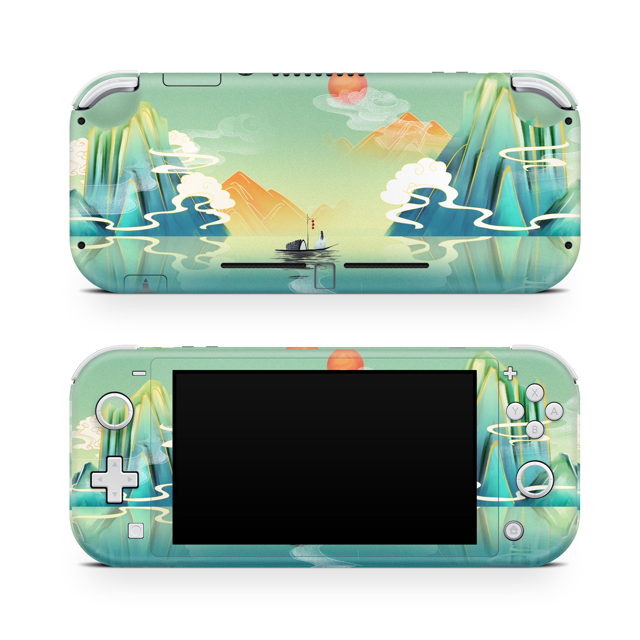 Ink painting For The Nintendo Switch Lite vinyl skin green Etsy