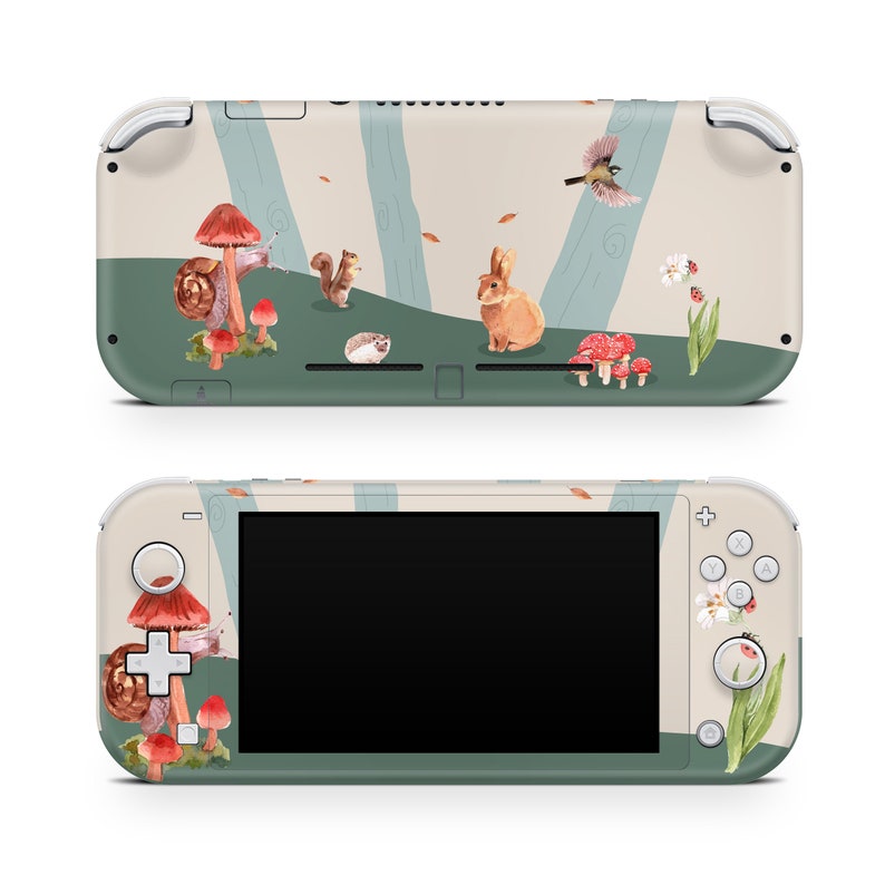 The Nintendo Switch Lite Vinyl Skin Cute Mushrooms switch Etsy UK