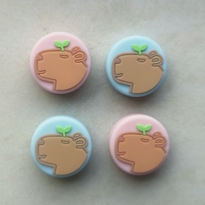 Thumb Grip Caps Cute Capybara | Switch NS | Switch OLED | Switch Lite | Joy-Con Stick Caps |  Joystick Cap | Joycon Silicone Cover Pink Blue