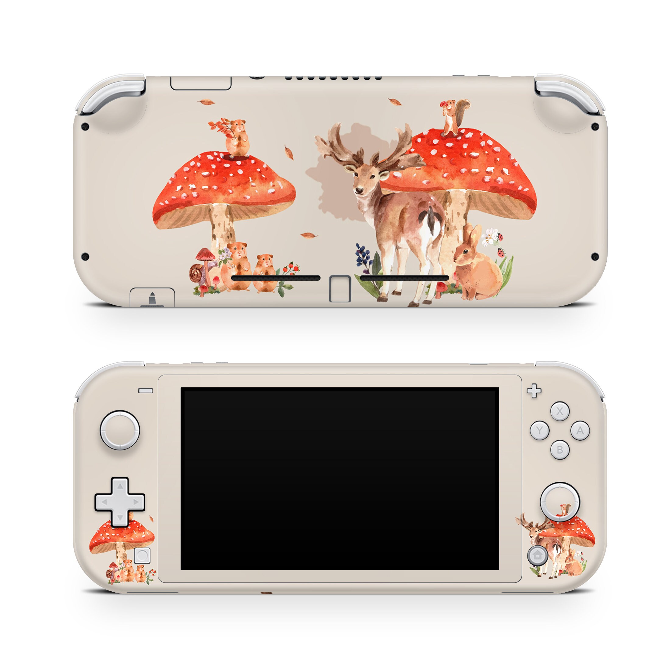 The Nintendo Switch Lite Vinyl Skin Cute Mushrooms switch Etsy UK